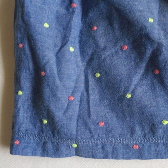 tucker + tate embroidered dot chambray mix dress 6 months baby girl - Picture 6 of 8